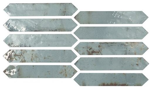 carmen ceramic art grunge aqua picket płytka ścienna 4.3x24.3 