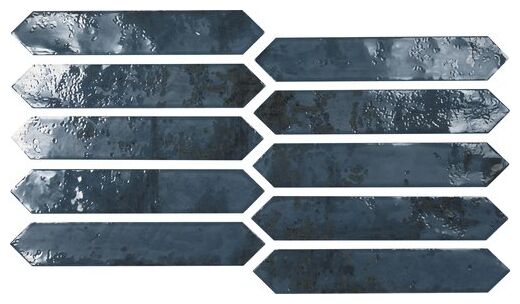 carmen ceramic art grunge blue picket płytka ścienna 4.3x24.3 