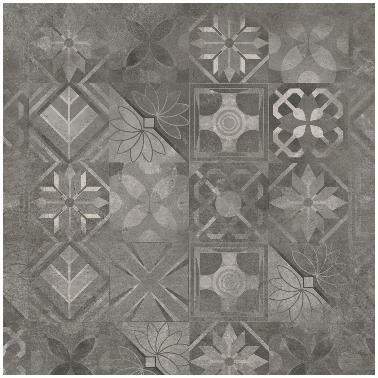 cerrad softcement graphite patchwork dekor poler rektyfikowany 59.7x59.7 