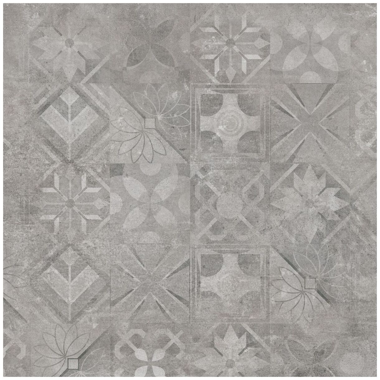 cerrad softcement silver patchwork dekor rektyfikowany 59.7x59.7 