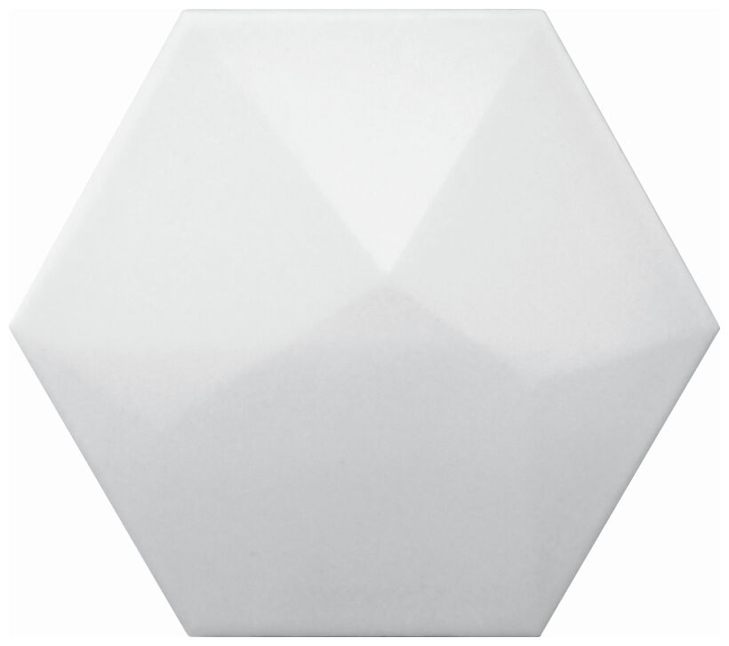 decus hexagono piramidal blanco mate płytka ścienna 15x17 