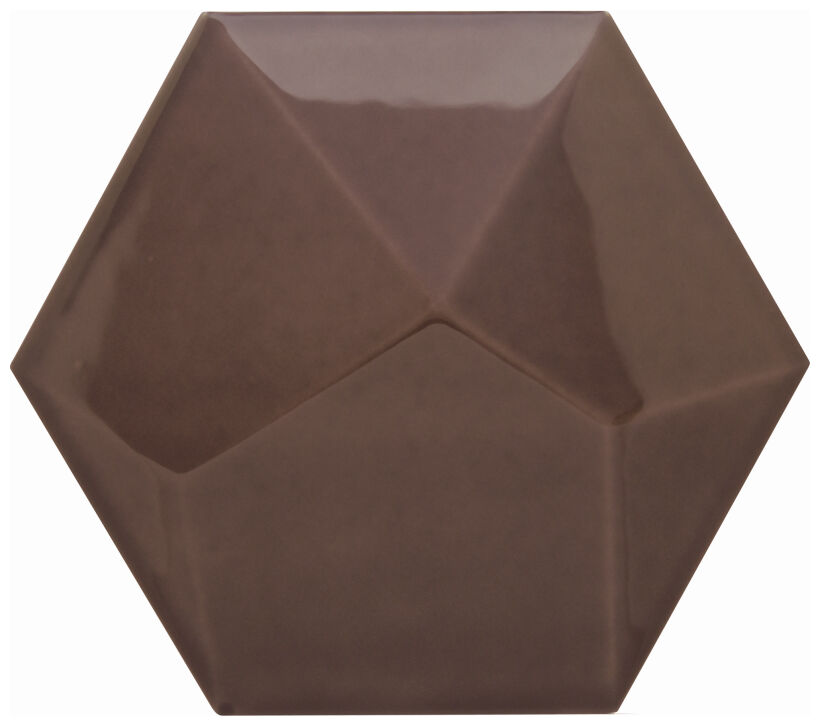 decus hexagono piramidal chocolate brillo płytka ścienna 15x17 