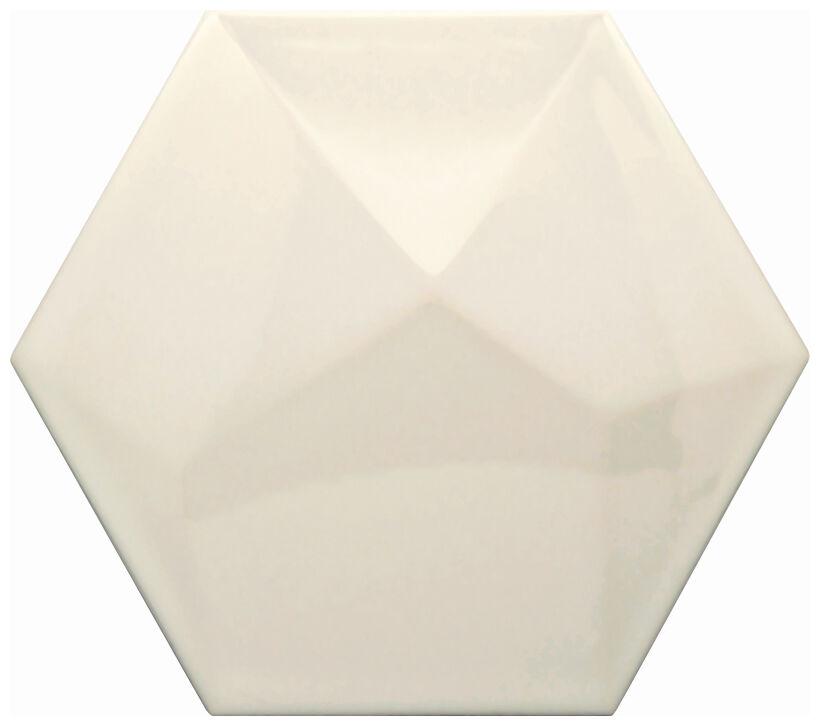 decus hexagono piramidal crema brillo płytka ścienna 15x17 