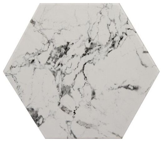 decus marmol carrara hexagono gres 14x16.3 