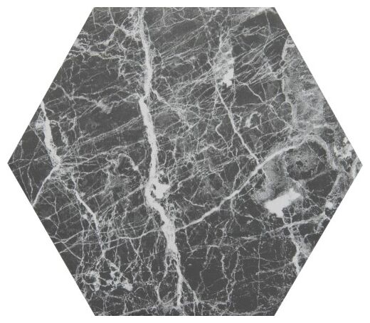 decus marmol marquina hexagono gres 14x16.3 