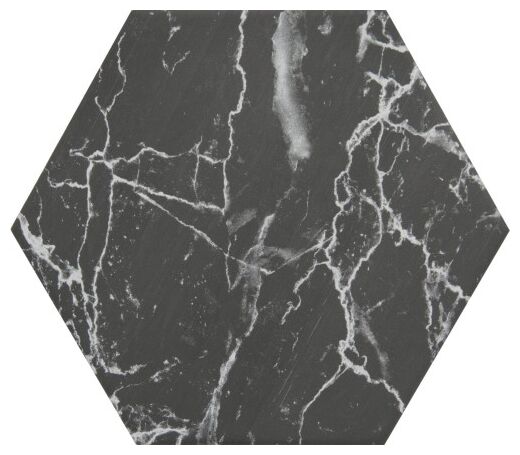 decus marmol marquina hexagono gres 14x16.3 