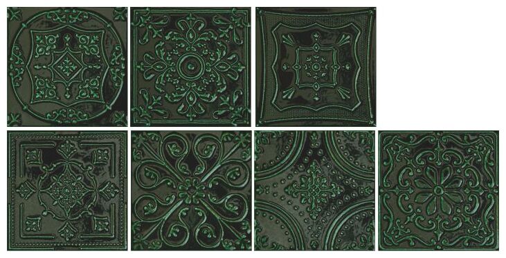 domino tinta green dekor 14.8x14.8x0.8 