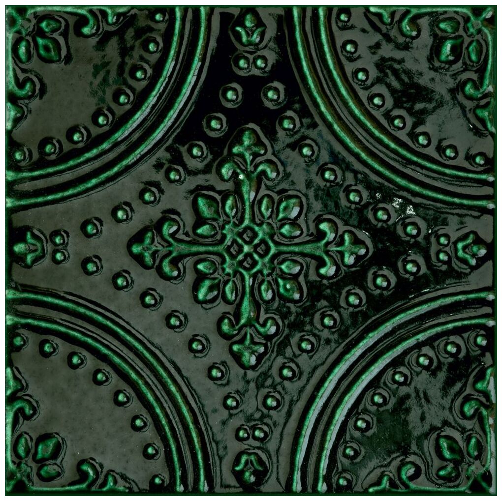 domino tinta green dekor 14.8x14.8x0.8 