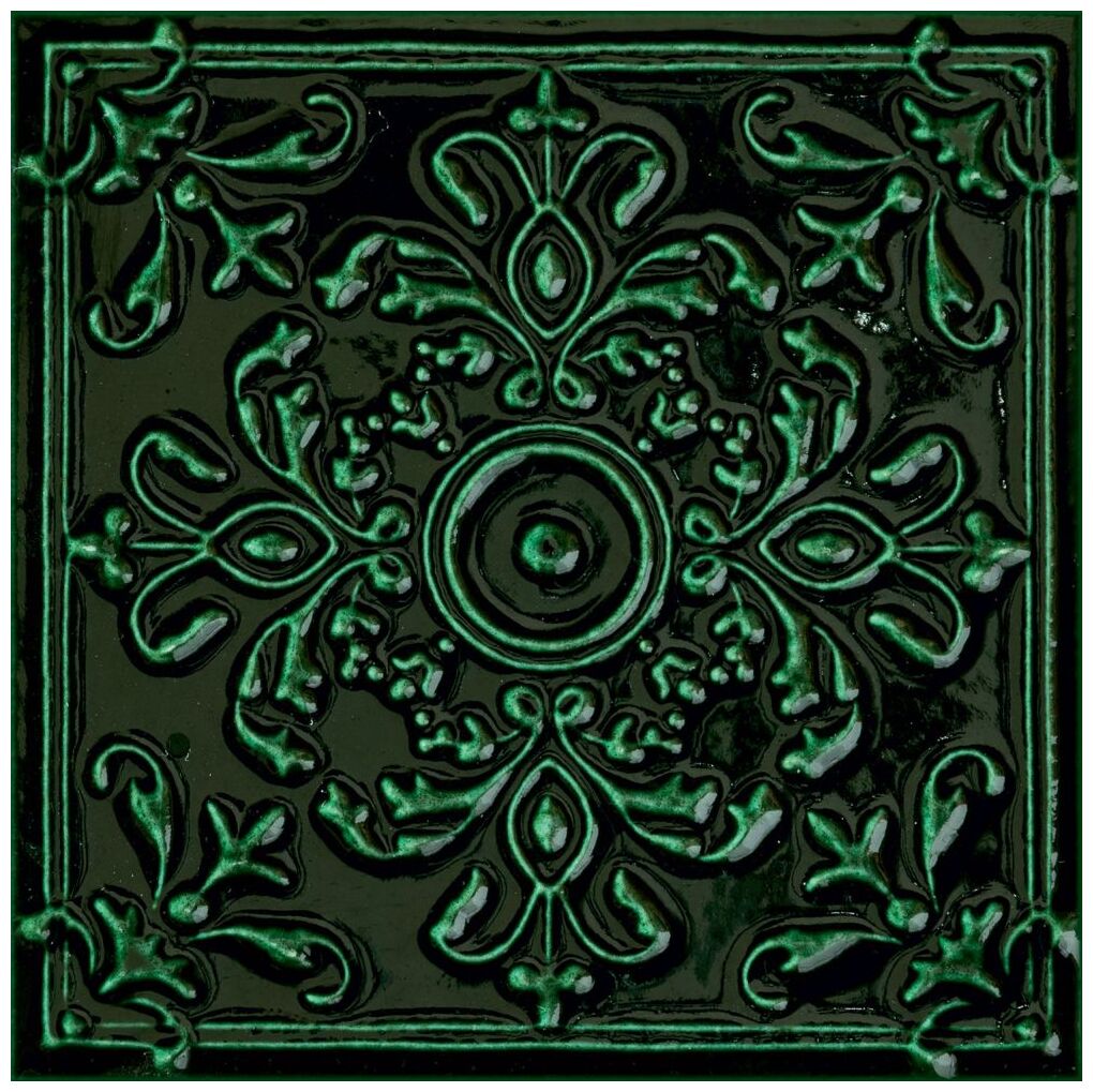 domino tinta green dekor 14.8x14.8x0.8 