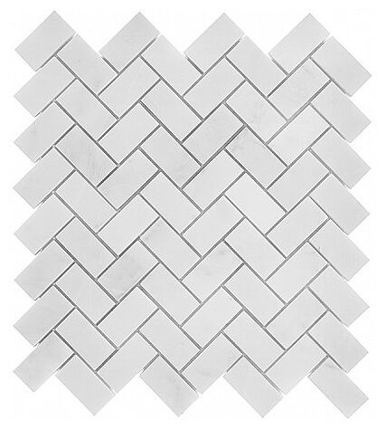 dunin black&white eastern white herringbone 48 płytka kamienna 28.5x30.5 