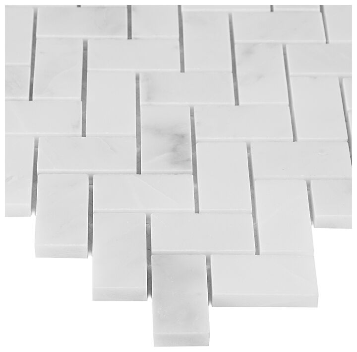 dunin black&white eastern white herringbone 48 płytka kamienna 28.5x30.5 