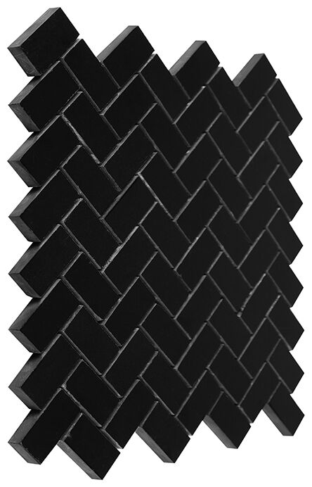 dunin black&white pure black herringbone 48 mozaika kamienna 28.5x30.5 