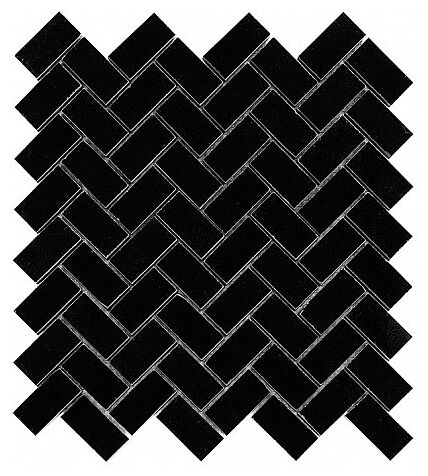 dunin black&white pure black herringbone 48 mozaika kamienna 28.5x30.5 