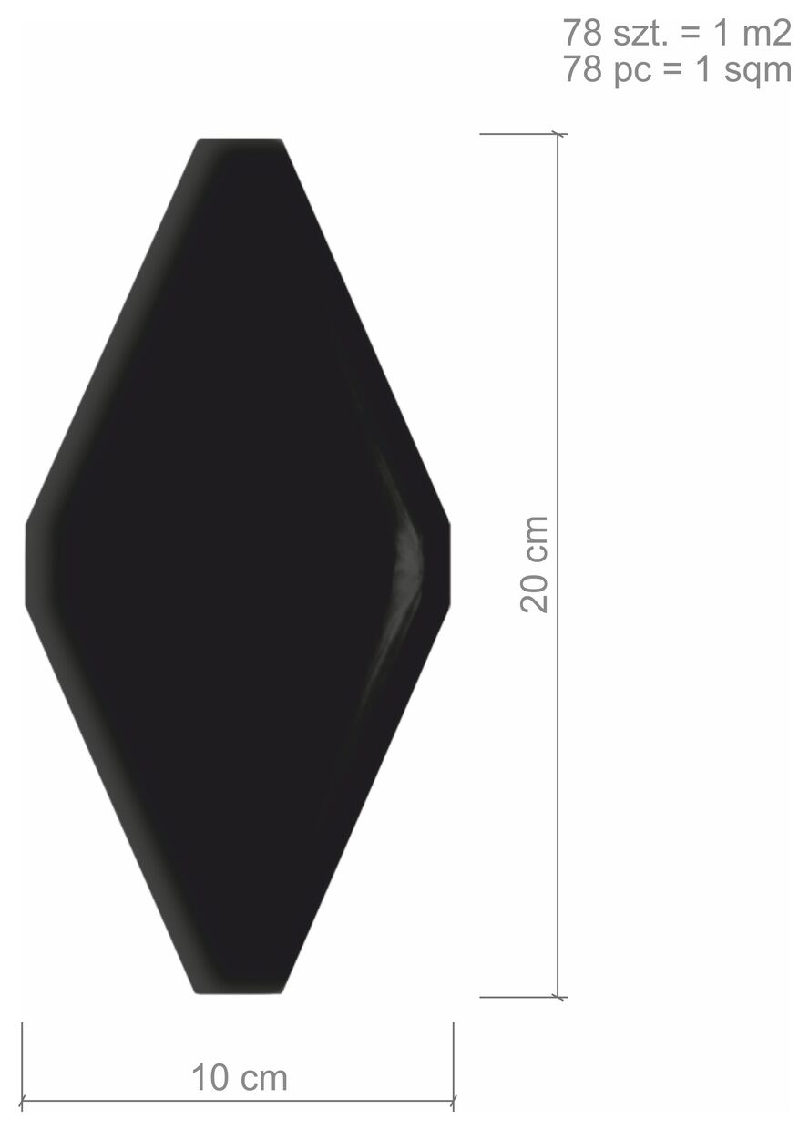 dunin carat black płytka ścienna 10x20 