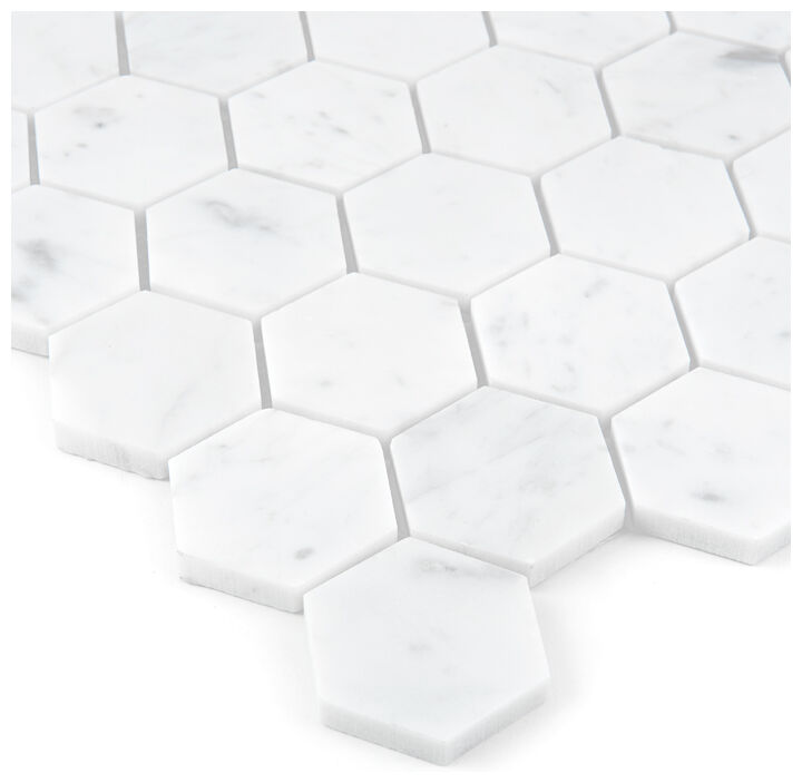dunin carrara white hexagon 48 mozaika kamienna 29.8x30.2 