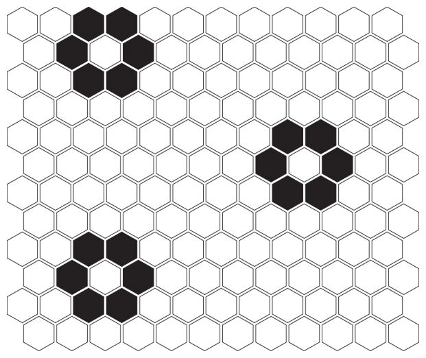 dunin mini hexagon b&w flower mozaika 26x30 