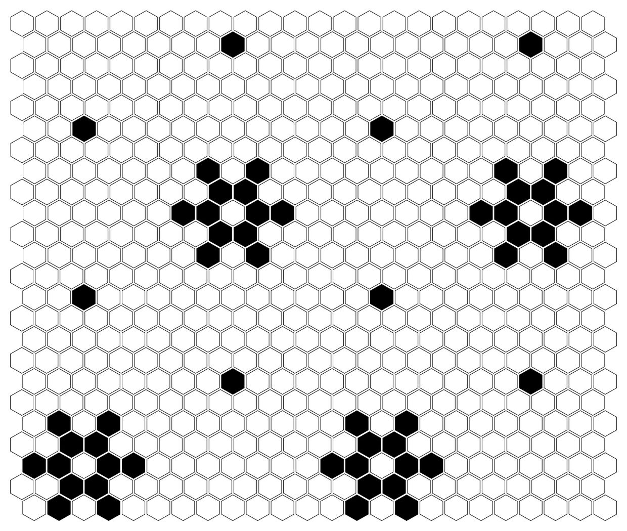 dunin mini hexagon b&w snow mozaika 26x30 