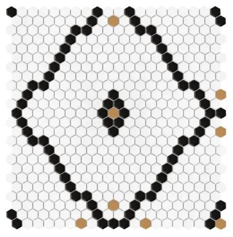 dunin mini hexagon rombdance black matt mozaika 50.2 x 52.3 