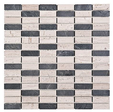 dunin woodstone grey block mix 48 mozaika kamienna 30.5x30.5 