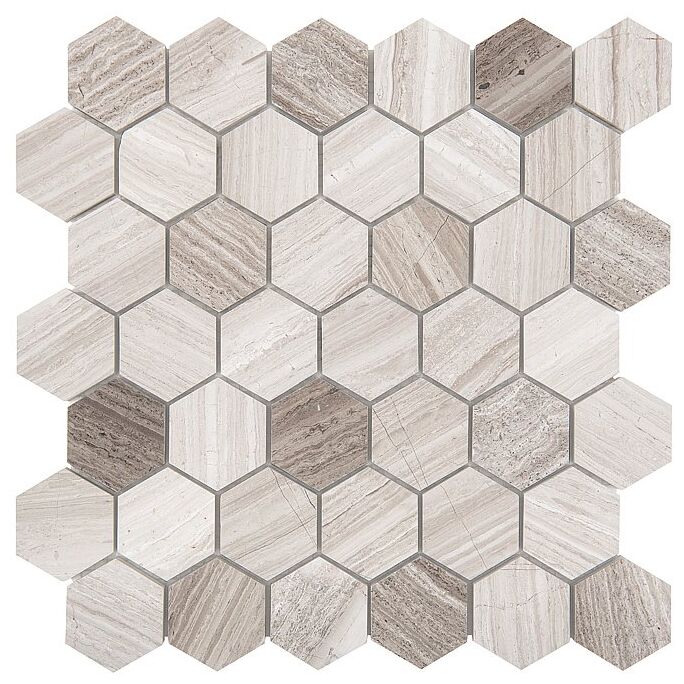 dunin woodstone grey hexagon 48 mozaika kamienna 29.8x30.2 