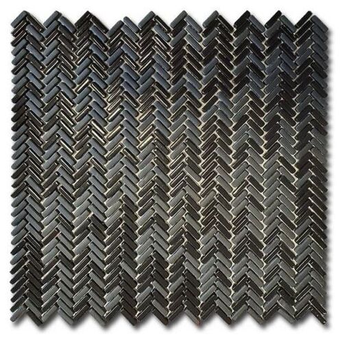 el casa enamel herringbone negro mix soft/brillo mozaika 28x30.3 