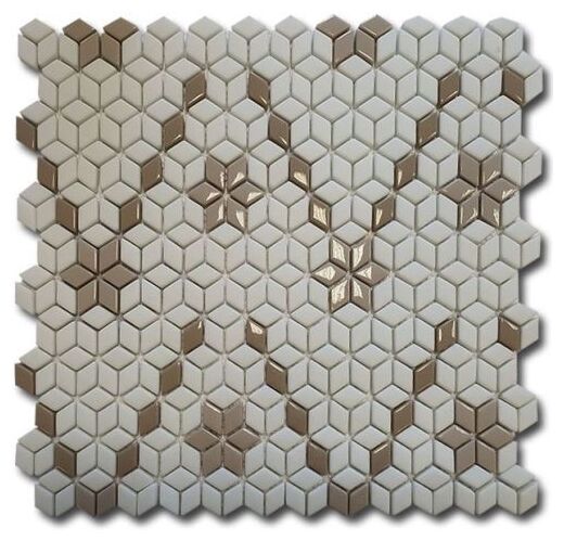 el casa enamel rhombus beige mix soft brillo mozaika 29.4x25.2 