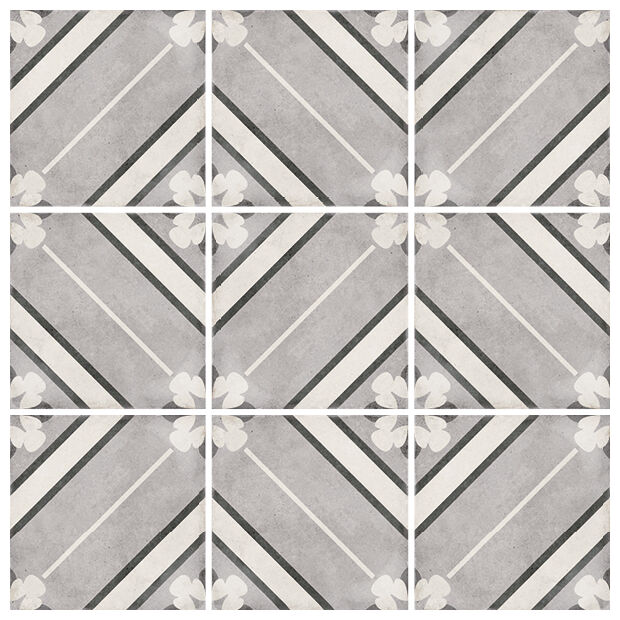 equipe art nouveau inspire grey gres dekor 20x20 (24415) 