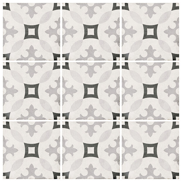 equipe art nouveau karlsplatz grey gres dekor 20x20 (24417) 