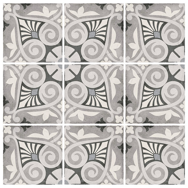 equipe art nouveau opera grey gres dekor 20x20 (24418) 