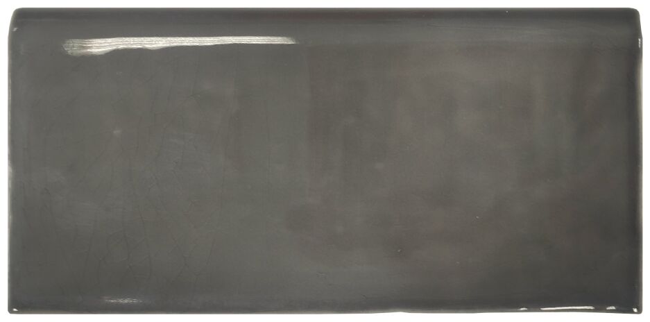 equipe gris oscuro brillo crackle bullnose 7.5x15 (21486) 