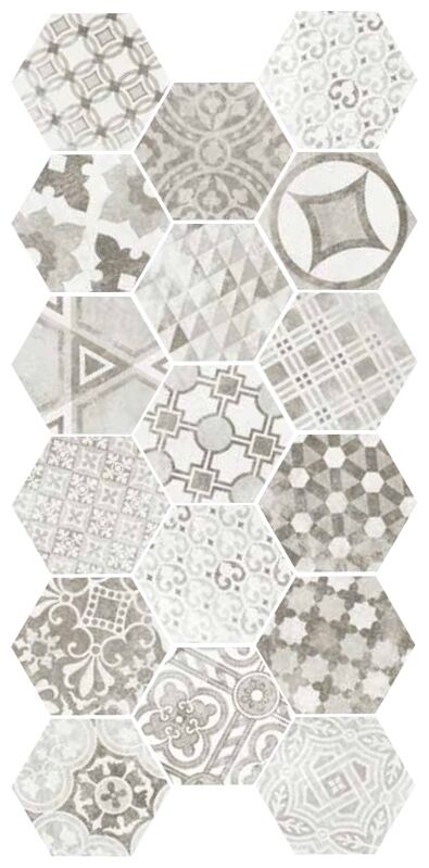 equipe hexatile cement garden grey gres 17.5x20 (22099) 