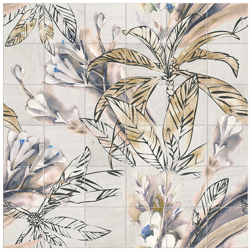 mainzu ceramica mural autumn leaves 36-elem. dekor 20x20 