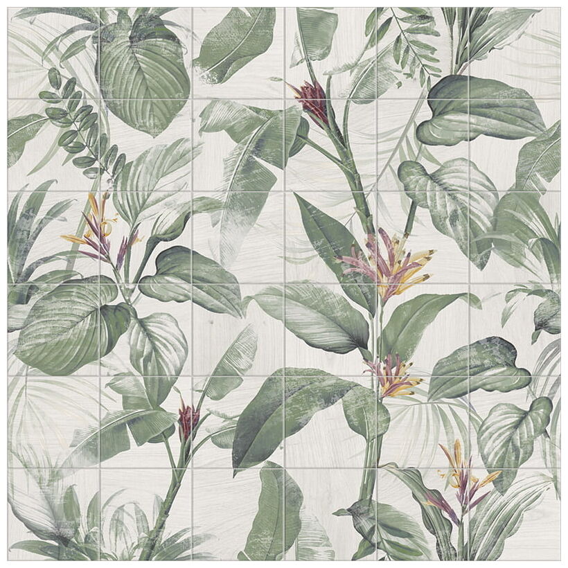 mainzu ceramica mural spring leaves 36-elem. dekor 20x20 