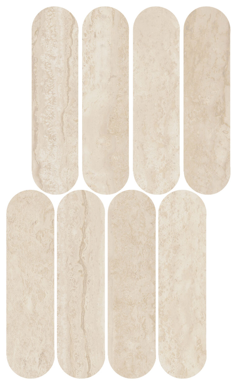 marazzi mystone travertino navona lux mosaico ovale m9pj 20x36.5 