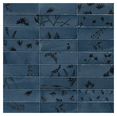 marazzi rice blu decoro leaf lux m96w 5x15 