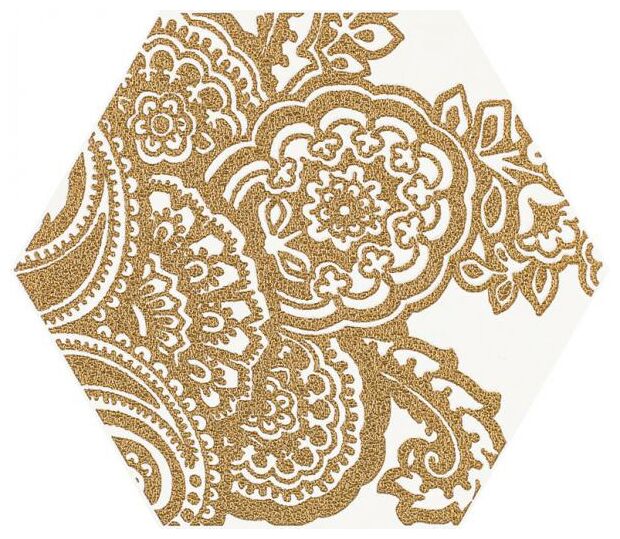 paradyż shiny lines gold b heksagon dekor 17.1x19.8 