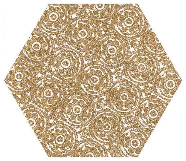 paradyż shiny lines gold f heksagon dekor 17.1x19.8 