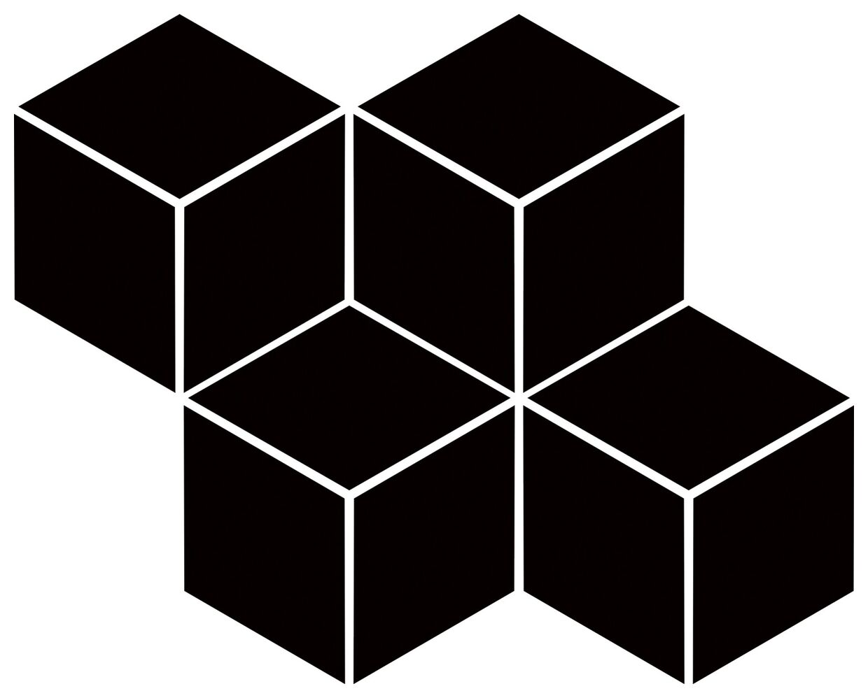 paradyż nero romb hexagon uniwersalna mozaika gres 20.4x23.8 