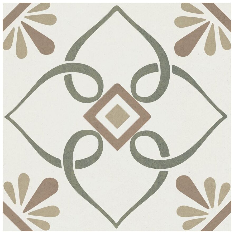 peronda duomo artella green petals gres 22.3x22.3 (39383) 