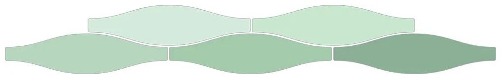 ribesalbes sailing wave green gloss płytka ścienna 7.5x30 