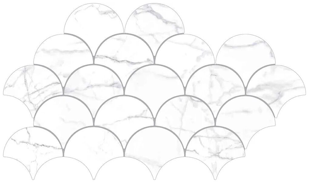 ribesalbes shaped marble drop carrara gloss płytka ścienna 15x17.3 