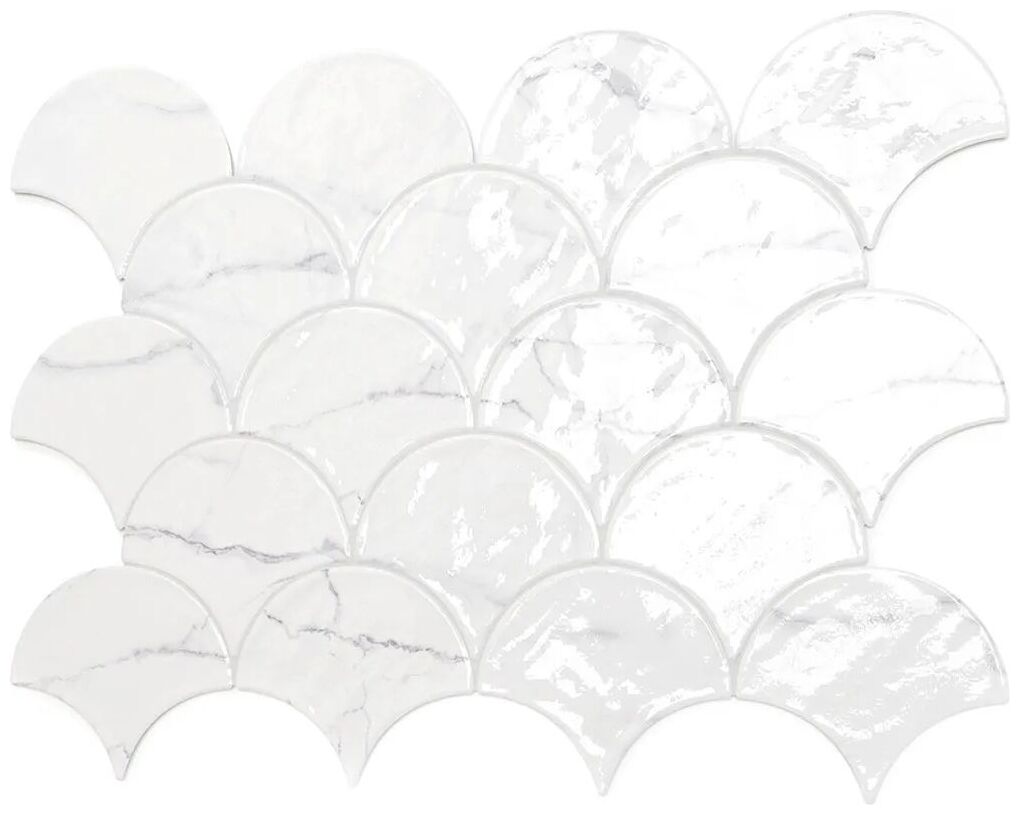 ribesalbes shaped marble drop carrara gloss płytka ścienna 15x17.3 