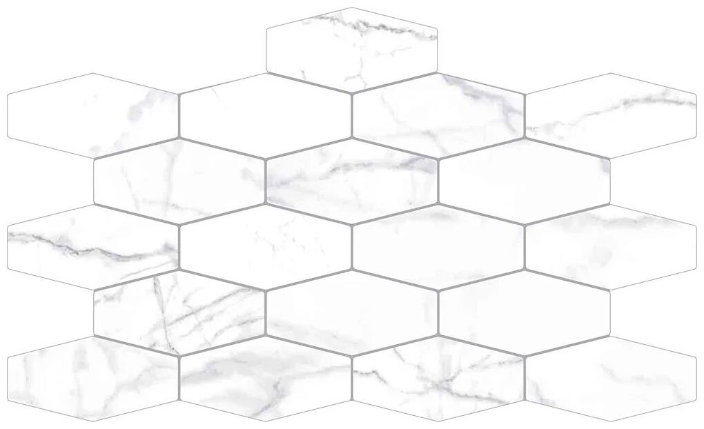 ribesalbes shaped marble hex carrara gloss płytka ścienna 10x20 