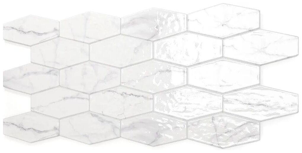 ribesalbes shaped marble hex carrara gloss płytka ścienna 10x20 