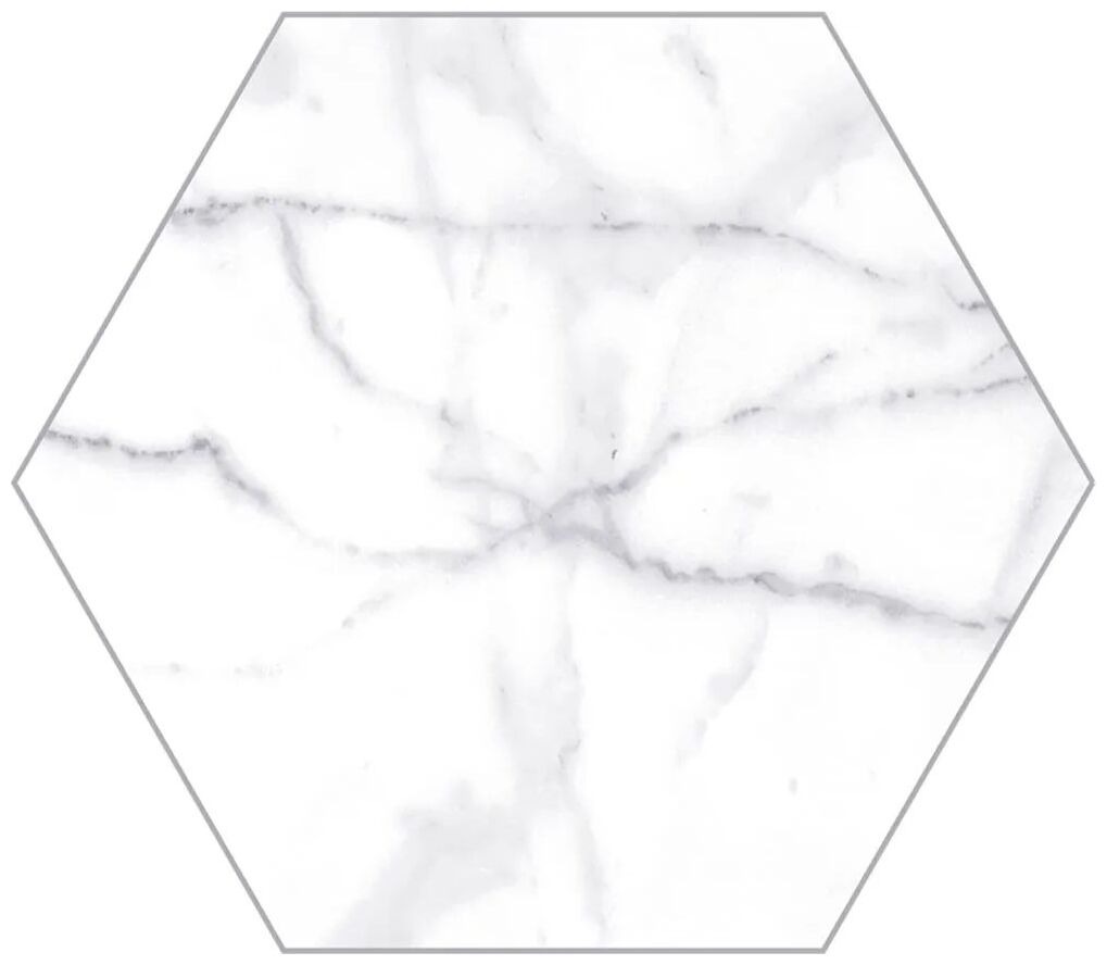 ribesalbes shaped marble hex carrara gloss płytka ścienna 15x17.3 