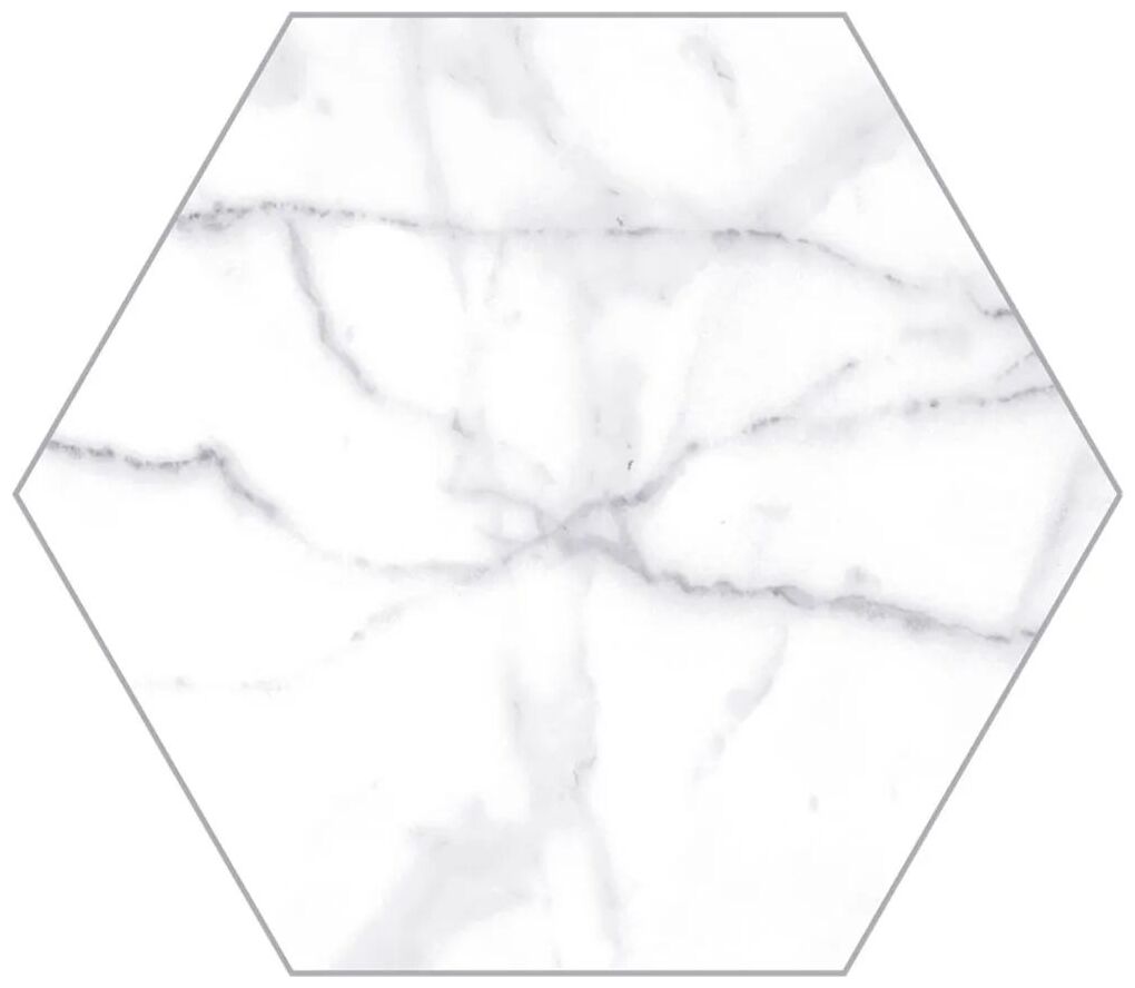 ribesalbes shaped marble hex carrara matt gres 15x17.3 