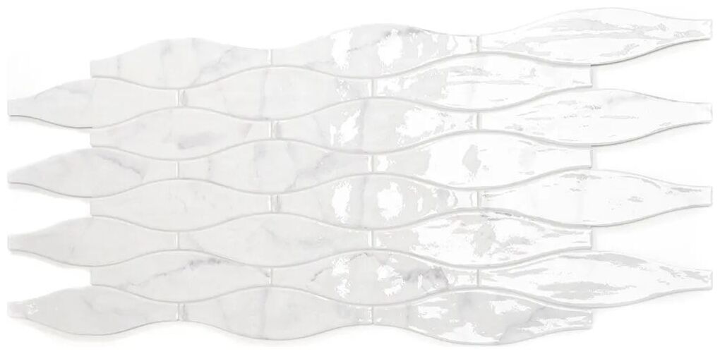 ribesalbes shaped marble wave carrara gloss płytka ścienna 7.5x30 