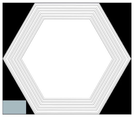 tubądzin cielo e terra blu geometry 2 mat dekor 19.2x22.1x0.6 