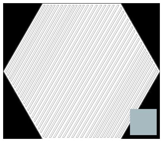 tubądzin cielo e terra blu geometry 3 mat dekor 19.2x22.1x0.6 