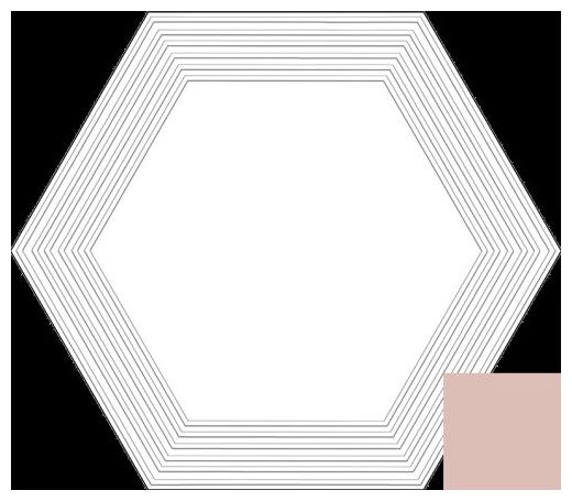 tubądzin cielo e terra polvere geometry 2 mat dekor 19.2x22.1x0.6 